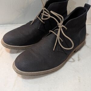 Perry Ellis Tim II Black Canvas Men's Lace Up Boots Size 8.5